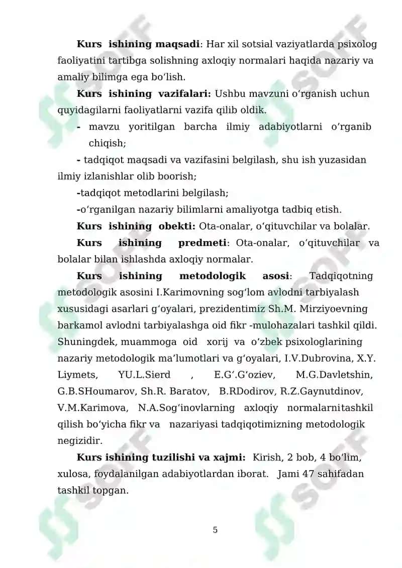 Xalq ta’lim tizimi psixologi ishining o‘ziga xos jihatlari(Mexribonlik uylari, internatlar, sotsial ta’minot, sog‘likni saqlash muassasalari, huquq-targ‘ibot tizimi) 5
