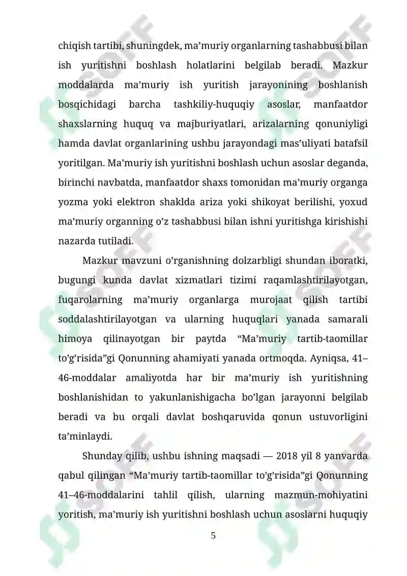 Ma’muriy ish yuritishni boshlash uchun asoslar 5