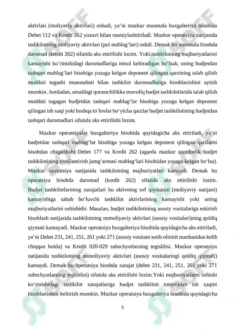 BUDJET TASHKILOTLARIDA MOLIYAVIY NATIJALAR XISOBI VA MOLIYAVIY HISOBOTLAR 5