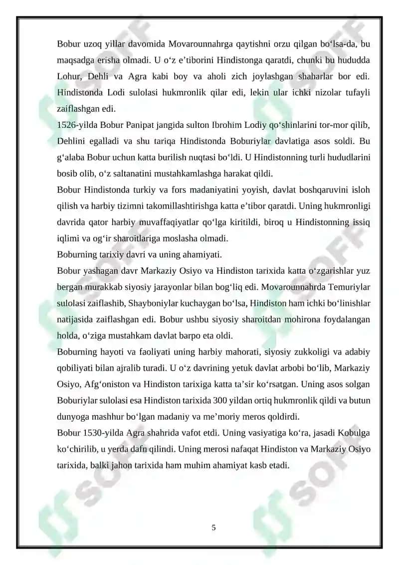 Zahiriddin Muhammad Bobur 5