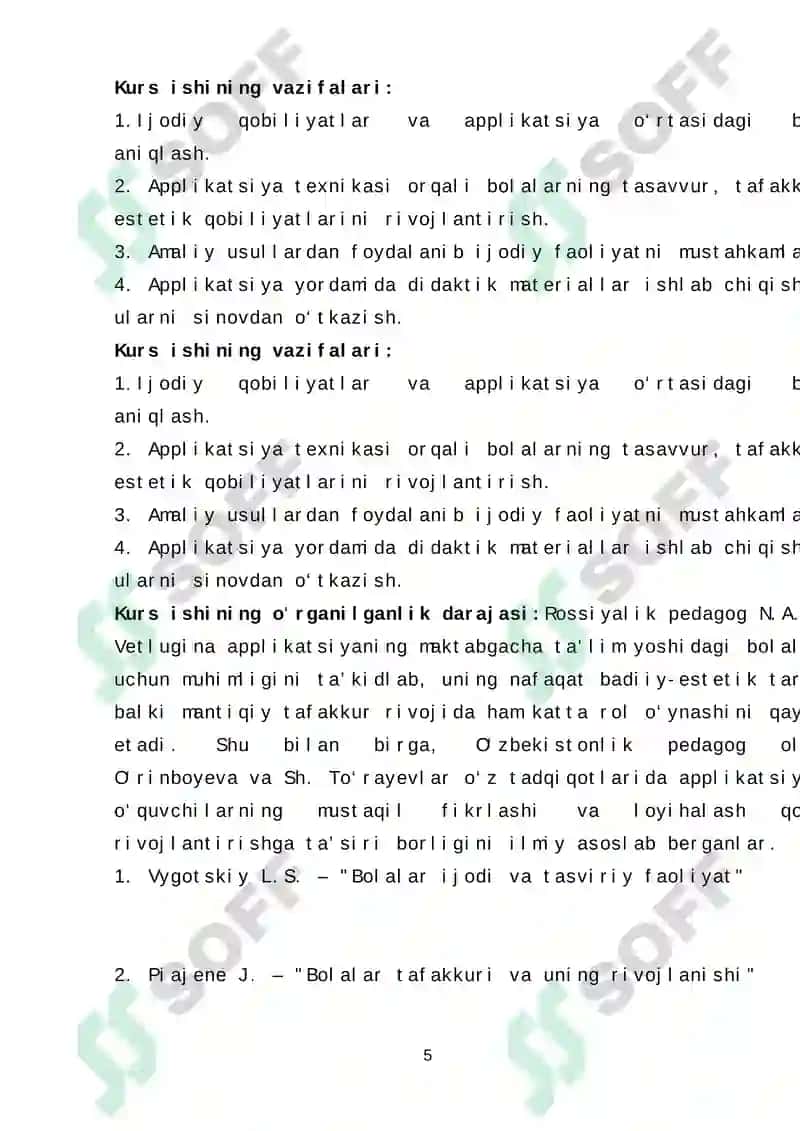 IJODIY QOBILIYATLARINI SHAKLLANTIRISHDA APPLIKATSIYANING OʻRNI 5