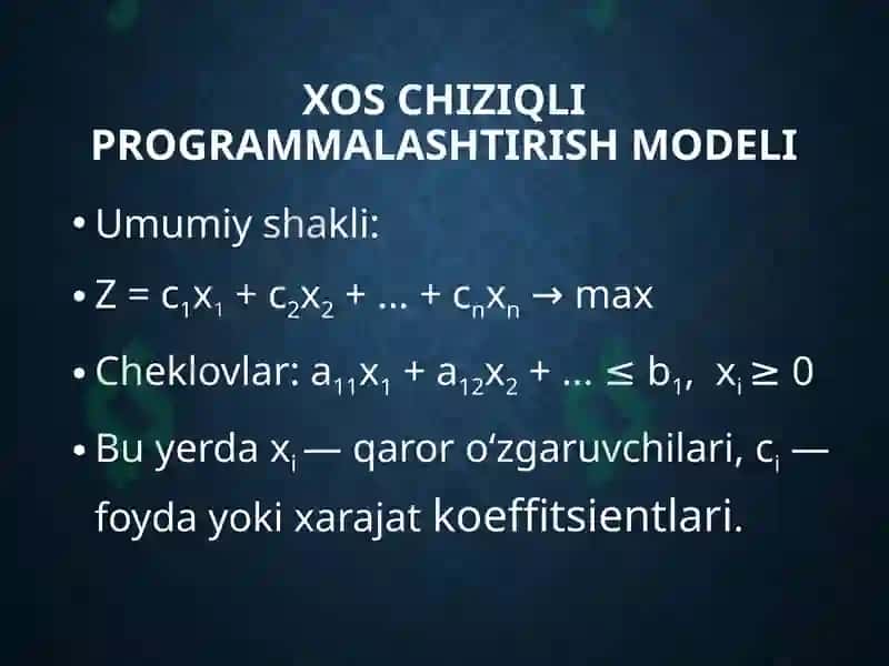 Chiziqli programmalashtirish usullari 5