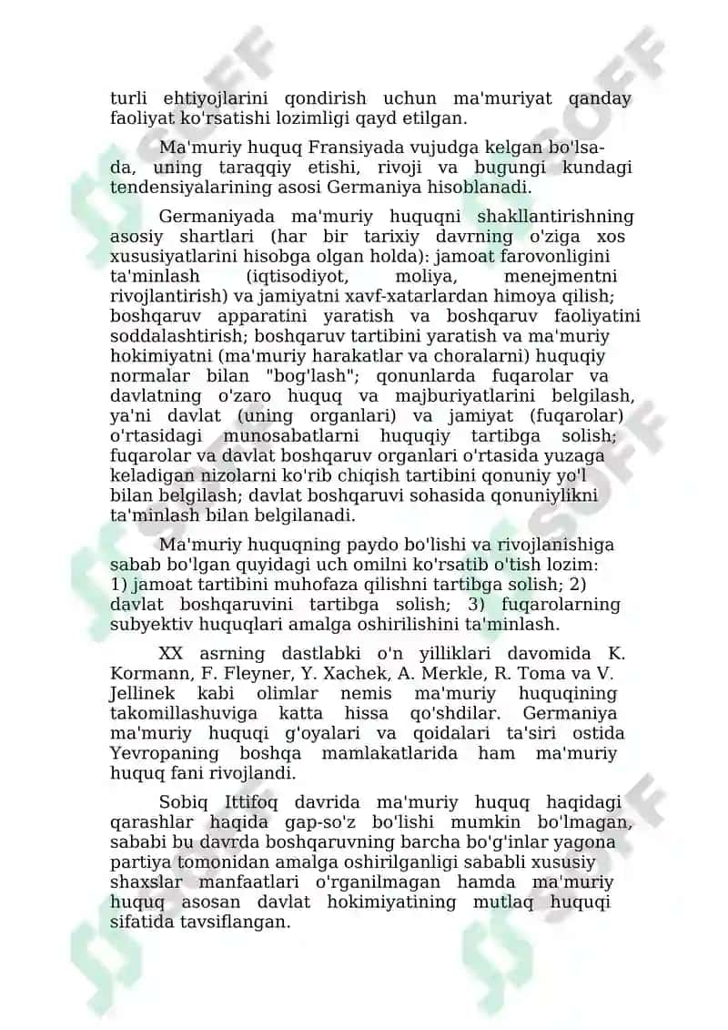 Zamonaviy Ma'muriy Huquqning Predmeti va Usuli 5