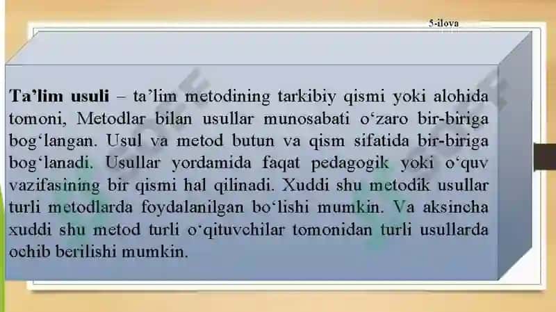 TA’LIM METODLARIVA VOSITALARI 5