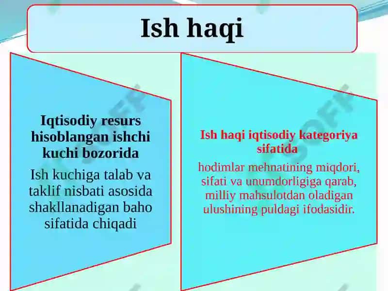 Ish haqi va mehnat munosabatlari 5