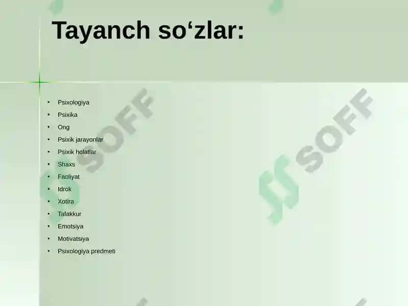Psixologiya fanining predmeti va rivojlanish tarixi 5