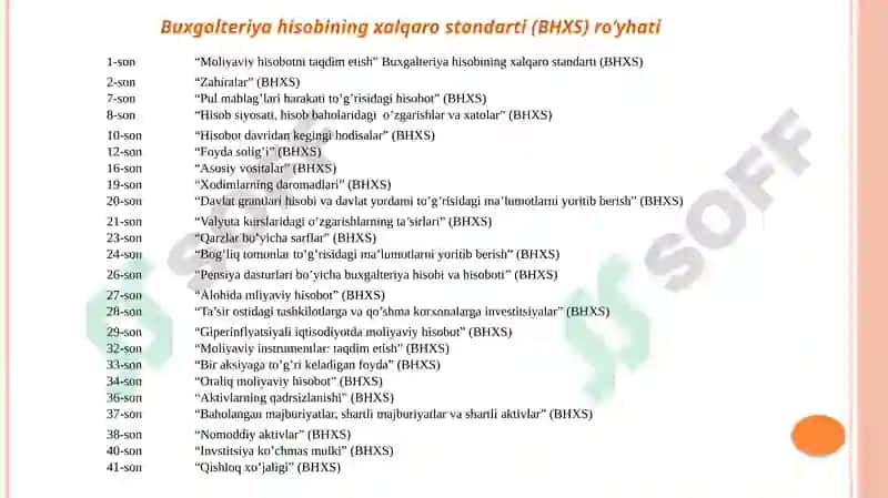 Moliyaviy hisobotlarni xalqarobuxgalteriyastandartlari asosida taqdim etish asoslari(1-dars) 5