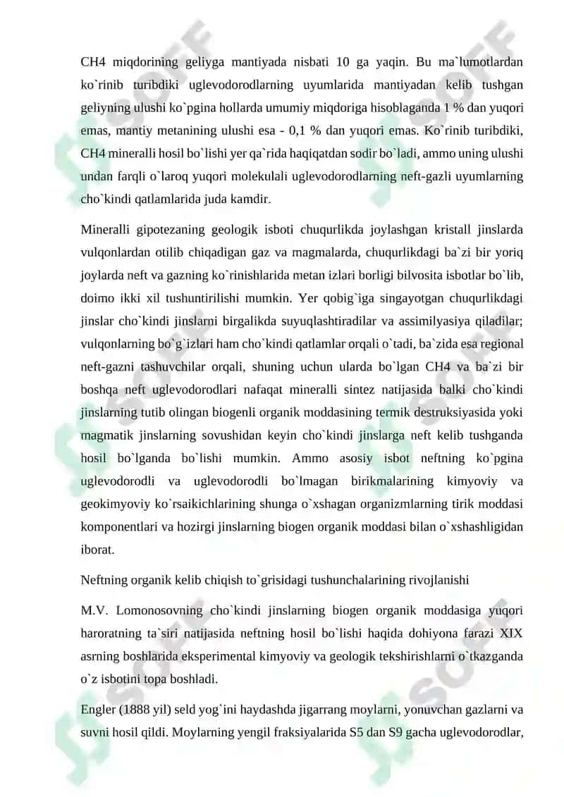 Neft va gazning paydo bo`lishi haqidagi nazariyalar 5