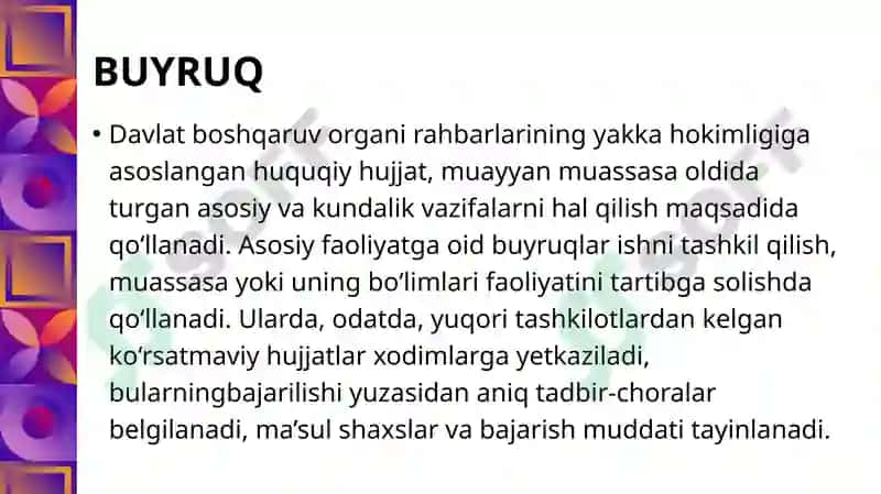 FARMOYISH HUJJATLARI  TUZILISHI VA TARKIBI 5