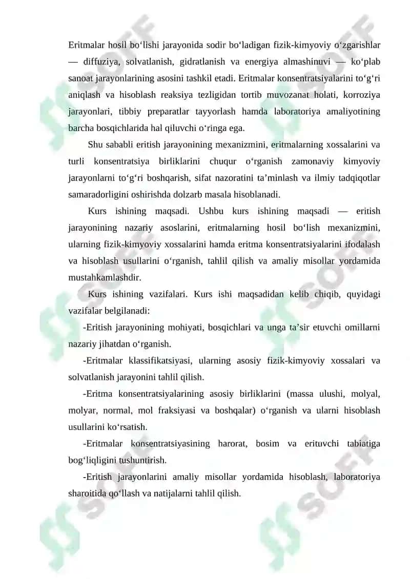 Erish jarayoni va eritmalar konsentratsiyalari 5