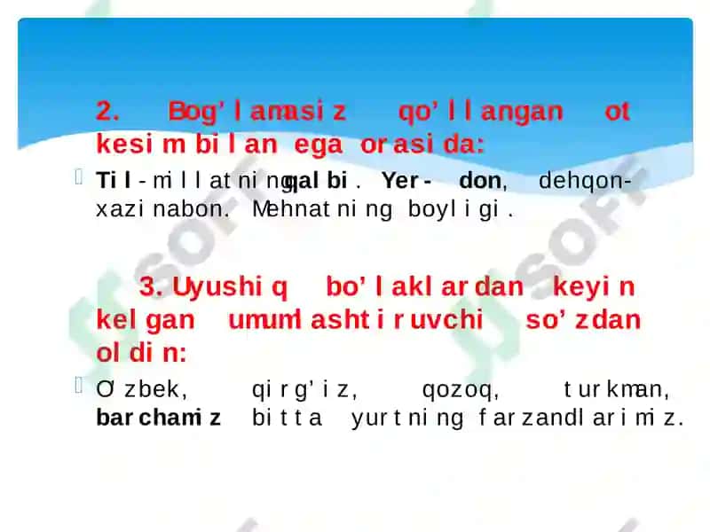 Tire va qo’shtirnoqning qo’lanishi 5