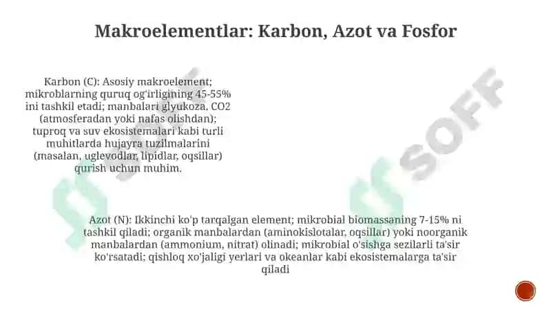 Mikroorganizlarning oziqlanishi va nafas olishi 5