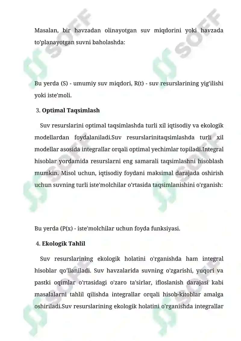 SUV OQIMLARINI HISOBLASH 5