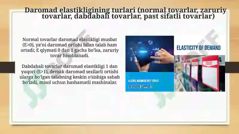 Daromad talab elastikligi 5