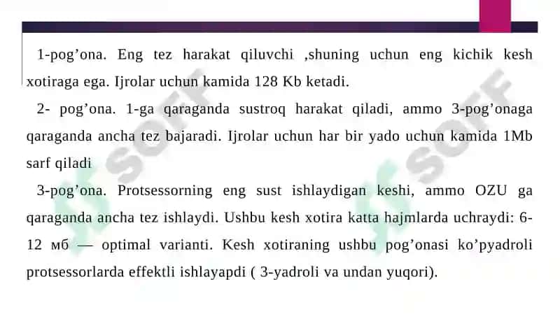 Kompyuter protsessorlarining tuzilishilari 5
