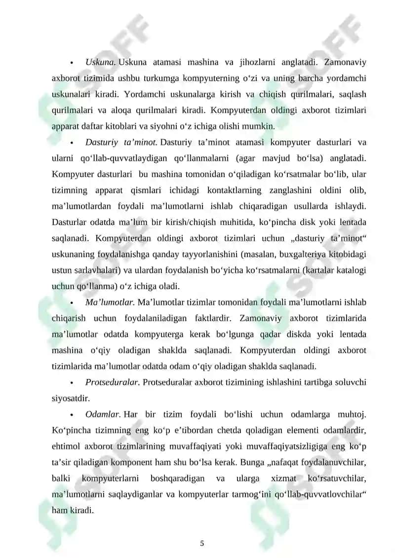 Axborot tizimi 5
