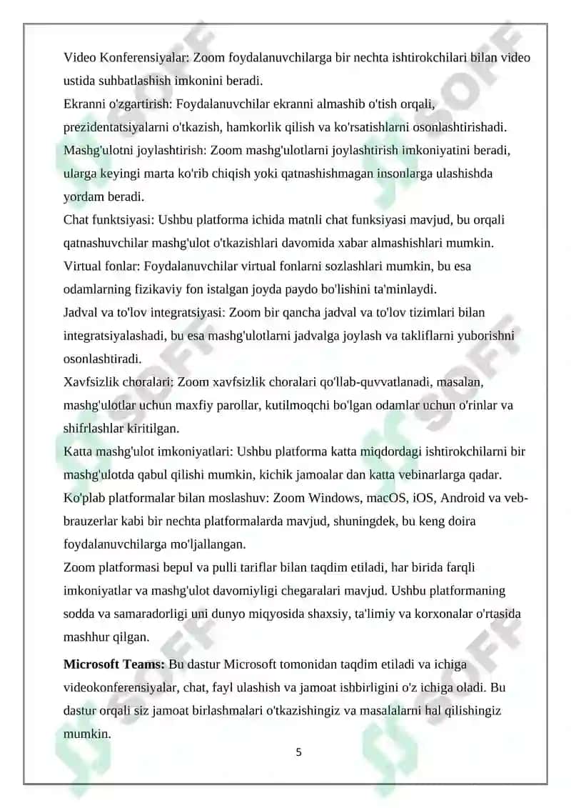 Videokonferensiyalarni tashkil etish dasturlari mavzusida electron resurs yaratish 5