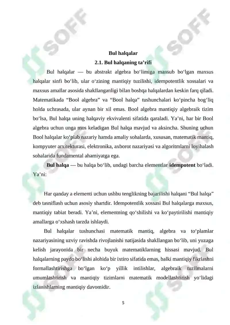 Bul va regulyar halqalar 5