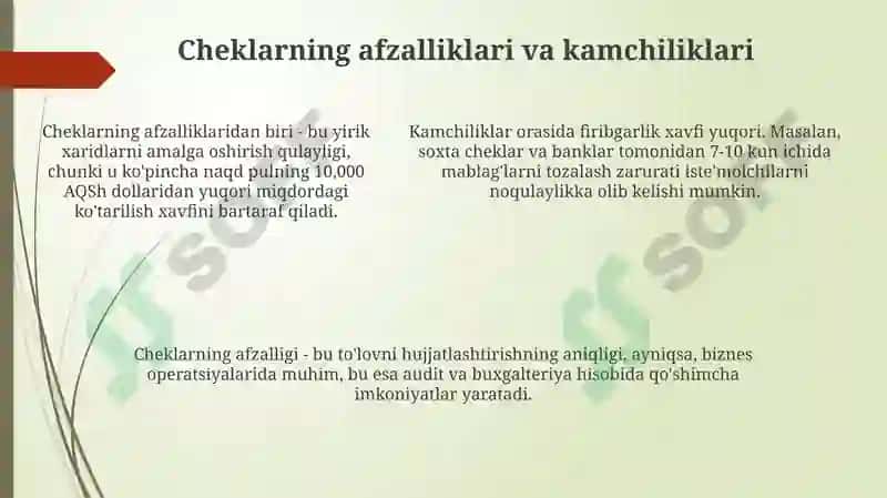 Cheklar va Plastik Kartalar: Umumiy Ko'rinish 5