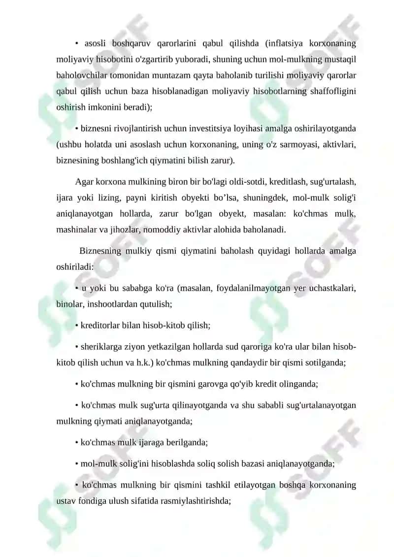 BIZNES QIYMATINI BAHOLASHNING XORIJ TAJRIBASI 5