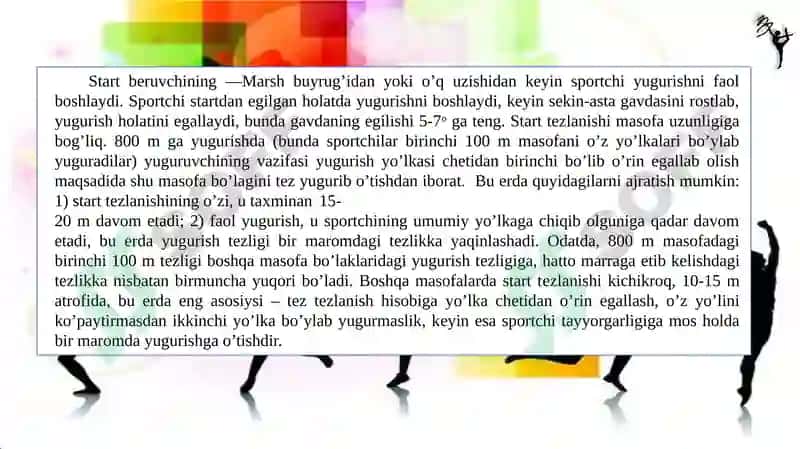 O‘rta masofalarga yugurish texnikasi 5