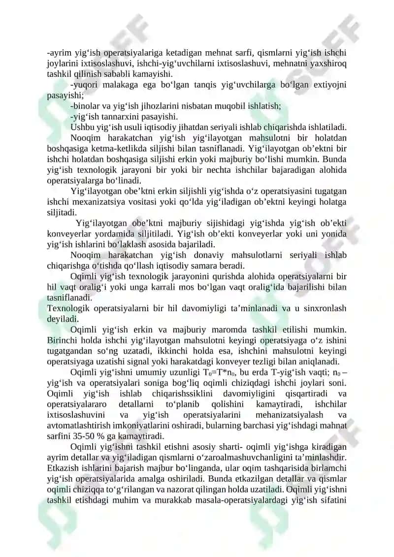 TEXNOLOGIK MASHINALARNI ZAMONAVIY YIG’ISH TEXNOLOGIYASI ASOSLARI 5