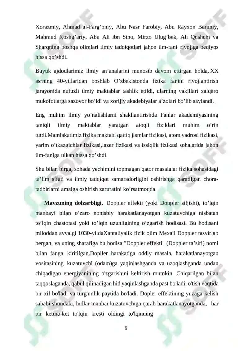 OPTIKADA DOPLER EFFEKTI VA UNING QO’LLANILISHI 5