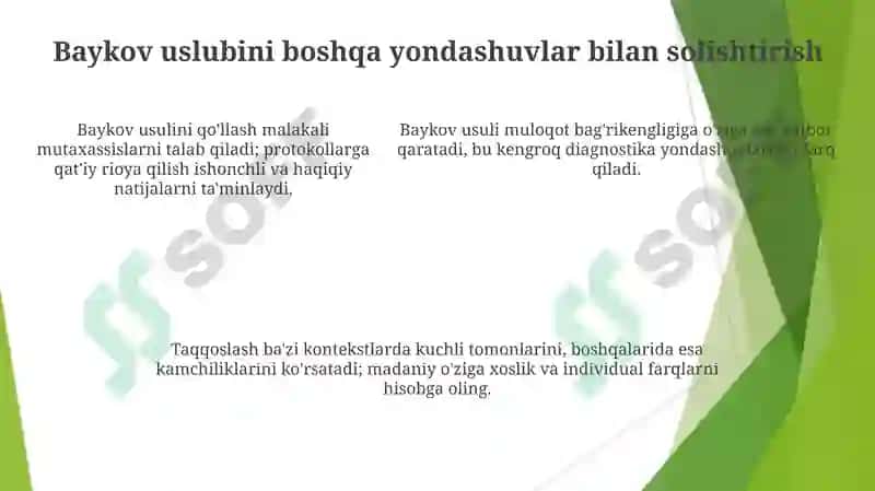 Baykovning kommunikativ tolerantlikni tashxislash usuli 5
