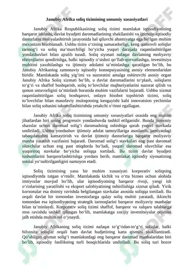 Janubiy Afrika Respublikasi soliq tizimi 5