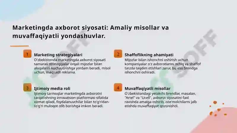 Marketingda Axborot siyosati 5