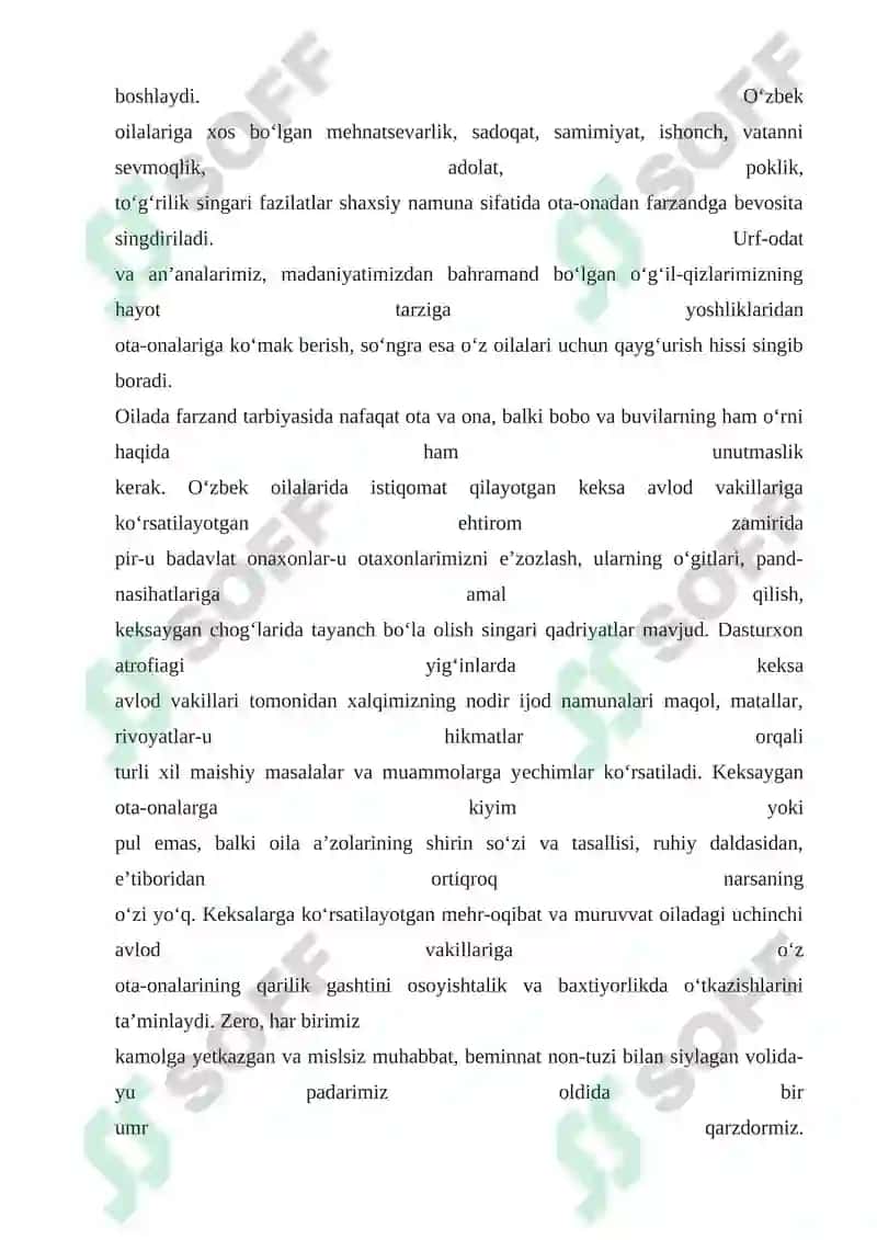 Oilada O'zbekona Qadriyatların Ko'rinishlari 5
