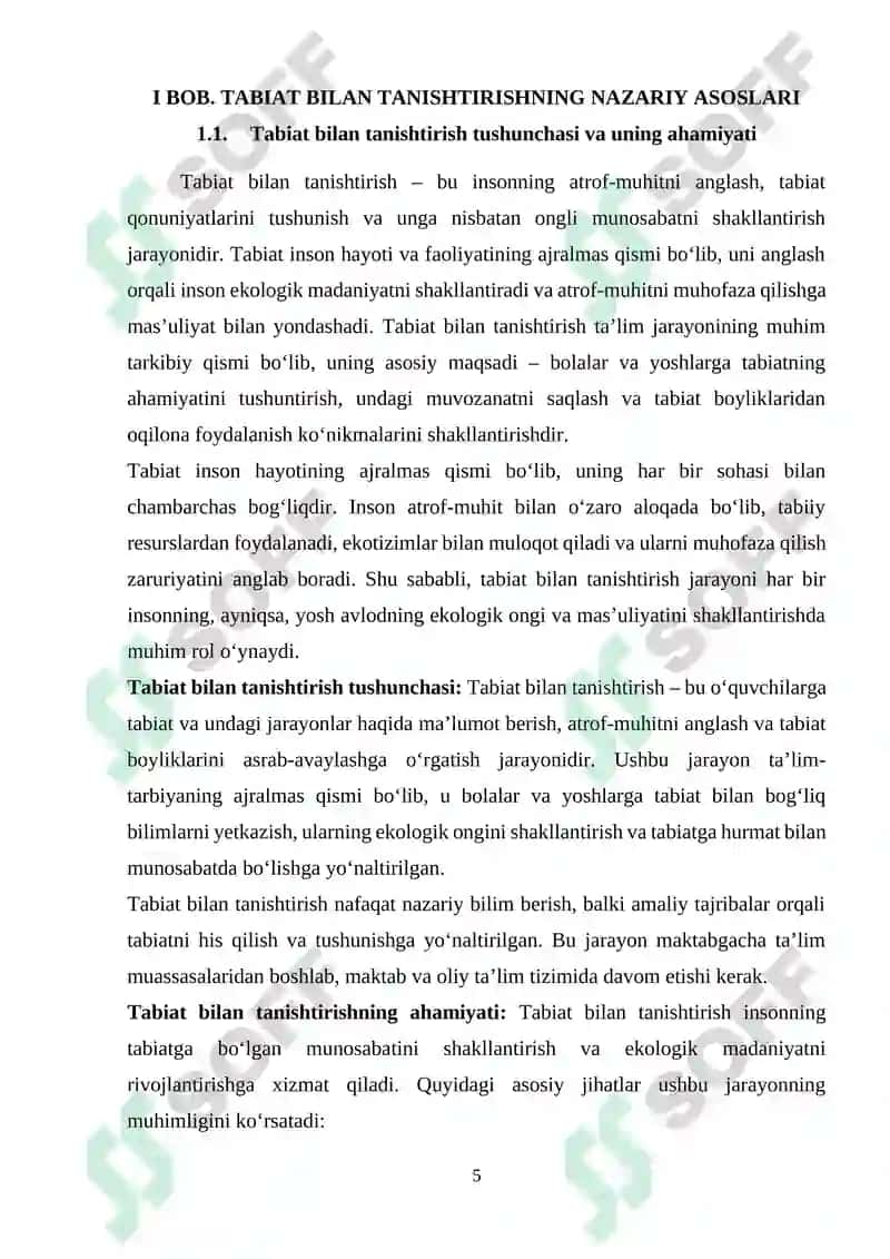 Tabiat bilan tanishtirish dasturlari 5