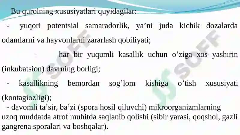 Bаkteriоlоgik (biоlоgik) Vositalar Bilan Zаrаrlаngan О’chоqdа Epidemiyagа Qаrshi Chora Tаdbirlаr 5