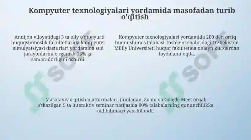 Huquq fanlarini o'qitishda kompyuter texnalogiyalaridan foydalanish 5