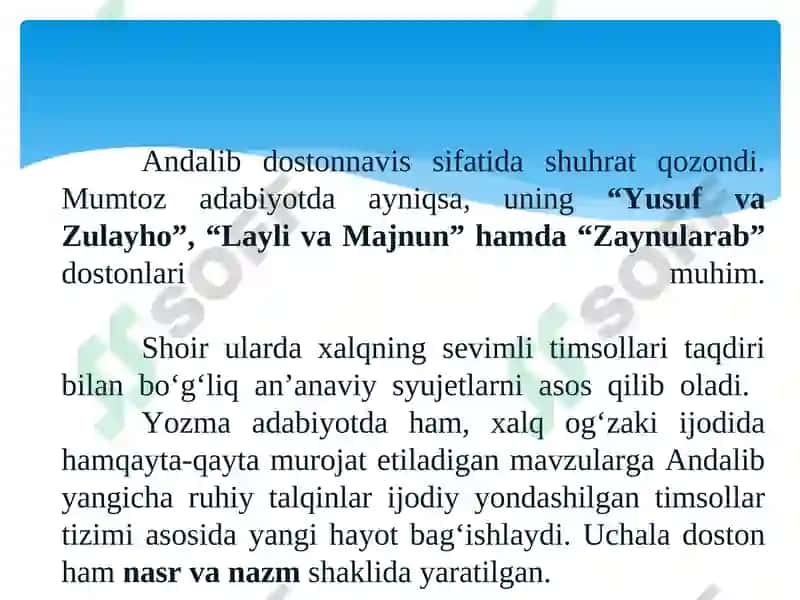 NURMUHAMMAD ANDALIB HAYOTI VA IJODI 5