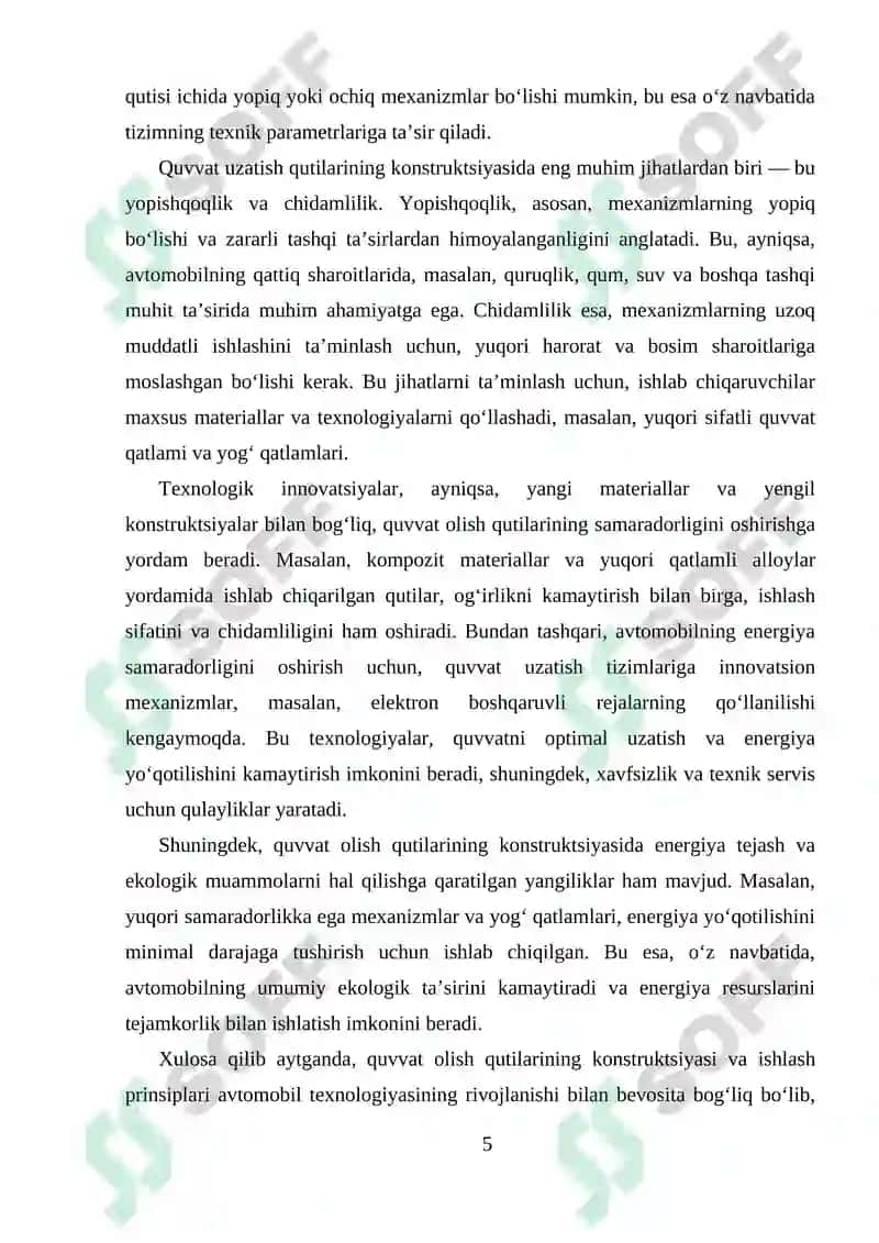 KUZOVNI OʻZI ALMASHTIRGICH AVTOMOBILLARIDA QUVVAT OLISH QUTILARIDAN FOYDALANISH XUSUSIYATLARI 5