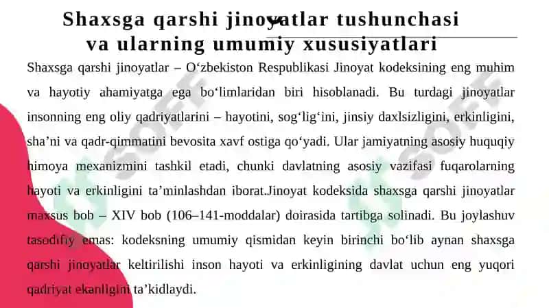 Shaxsgaqarshijinoyatlar 5