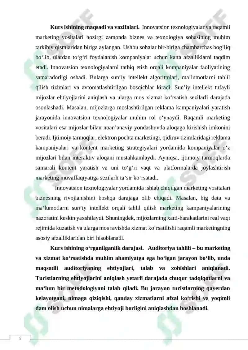 XALQARO TURIZM MARKETINGNING ASOSIY YO`NALISHLARI 5