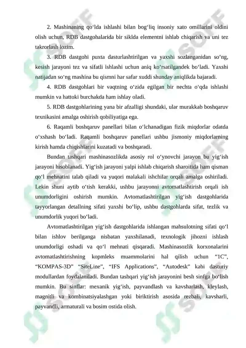 Mashinasozlikni avtomatlashtirishda RDB texnologik jihozlari 5