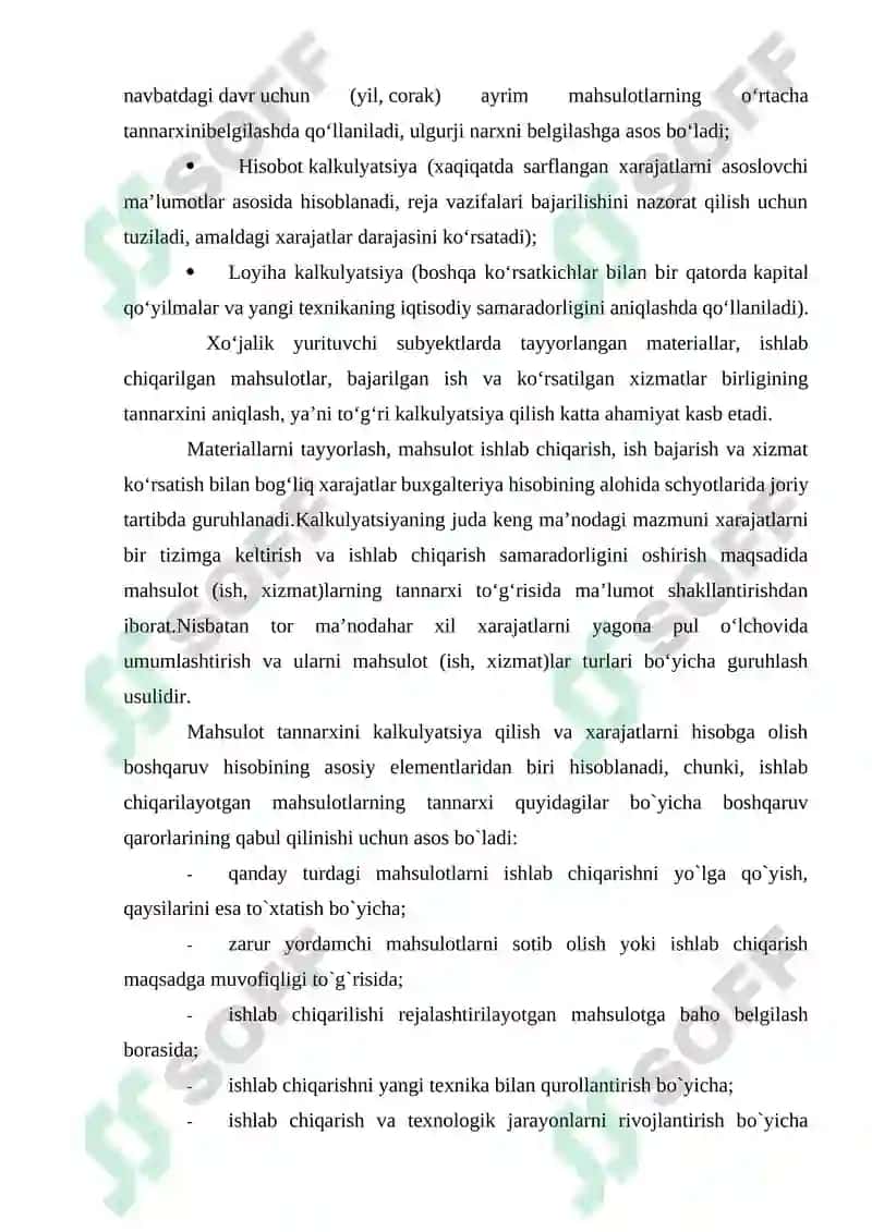 XIZMATLAR TANNARXINI ANIQLASH 5