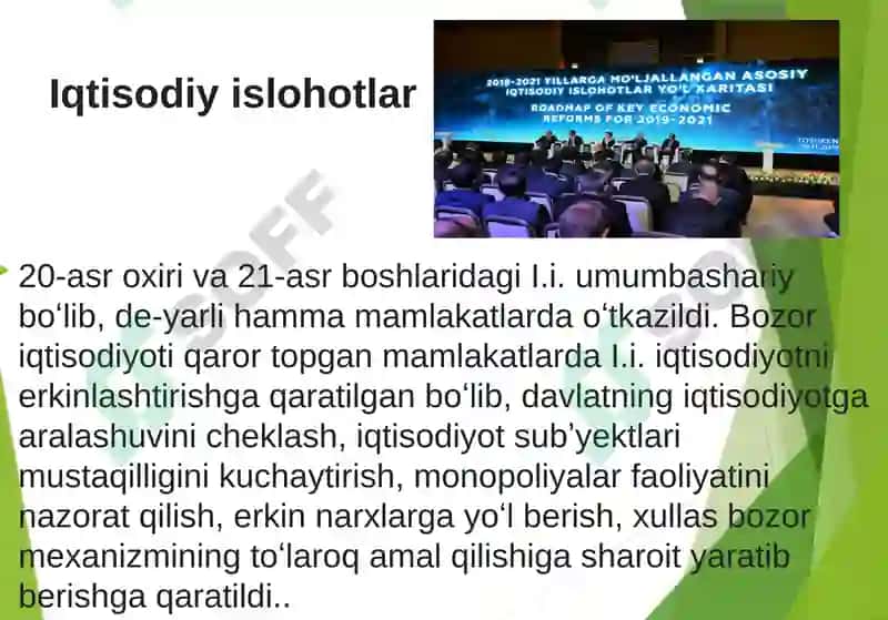 Mustaqil O'zbekiston: yosh davlatning iqtisodiy xolatni barqarorlasahtirish uchun qo'ygan qadamlar 5