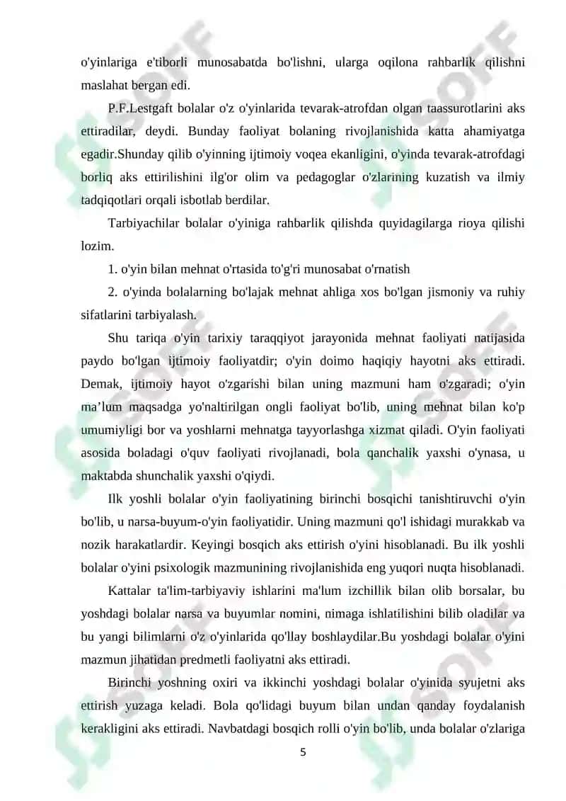 MAKTABGACHA YOSHDAGI BOLALARNING O'YIN FAOLIYATINI RIVOJLANTIRISH VOSITASI SIFATIDA SUB'EKT-FAZOVIY MUHITNI RIVOJLANTIRISH 5