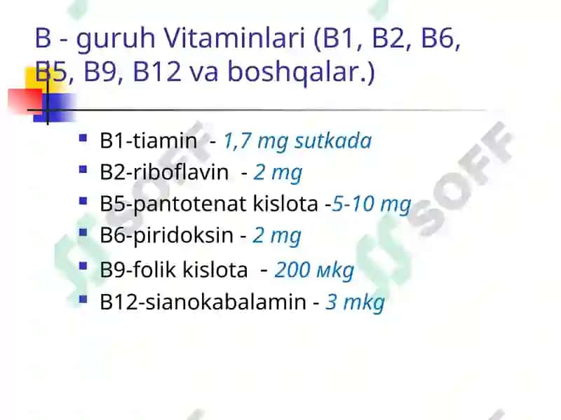 Suvda eruvchi vitaminlar 5