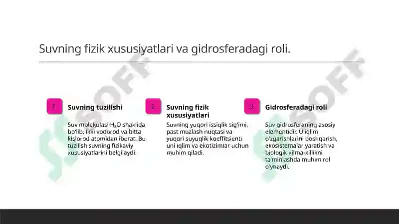 Yerning gidrosfera qobig'ining tuzilishi 5