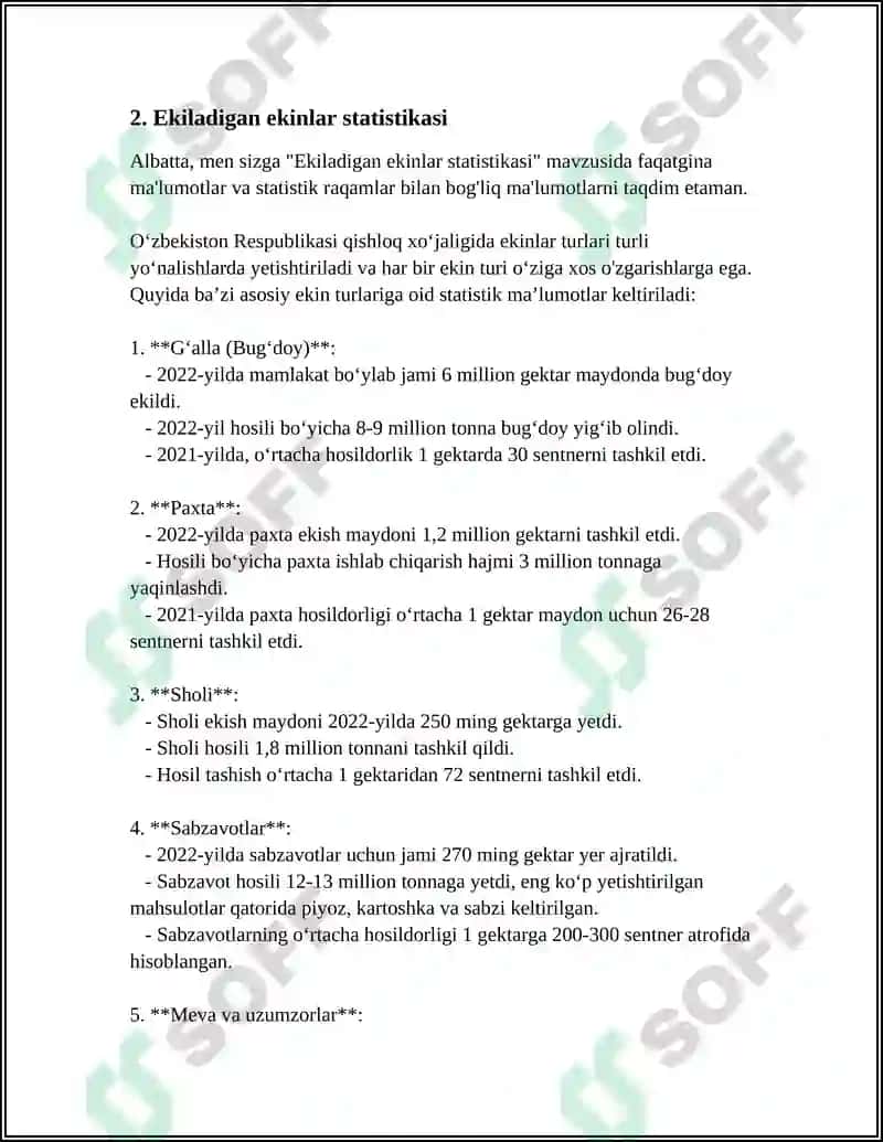 QISHLOQ XÓJALIGI STATISTIKASI 5