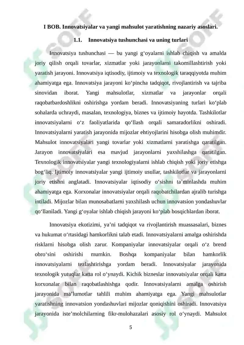 "Yangi mahsulot yaratish va innovatsiyalar" 5