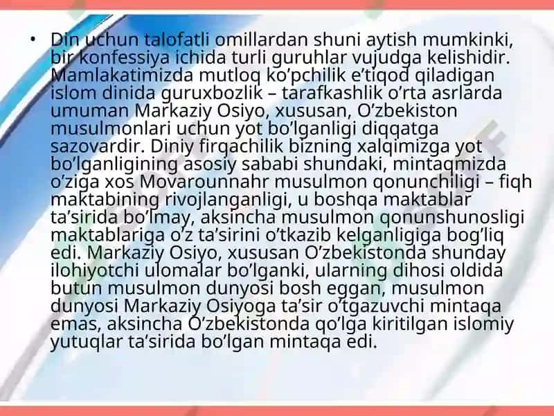 Dunyoviylik dahriylik emas 5