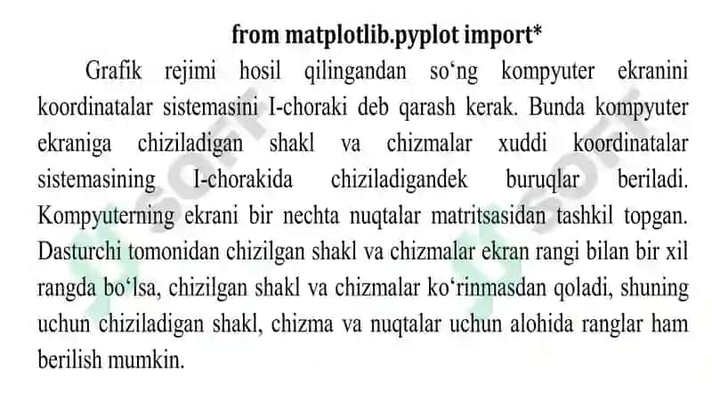 PYTHONDA MODULLAR. GRAFIK MODULLAR BILAN ISHLASH 5