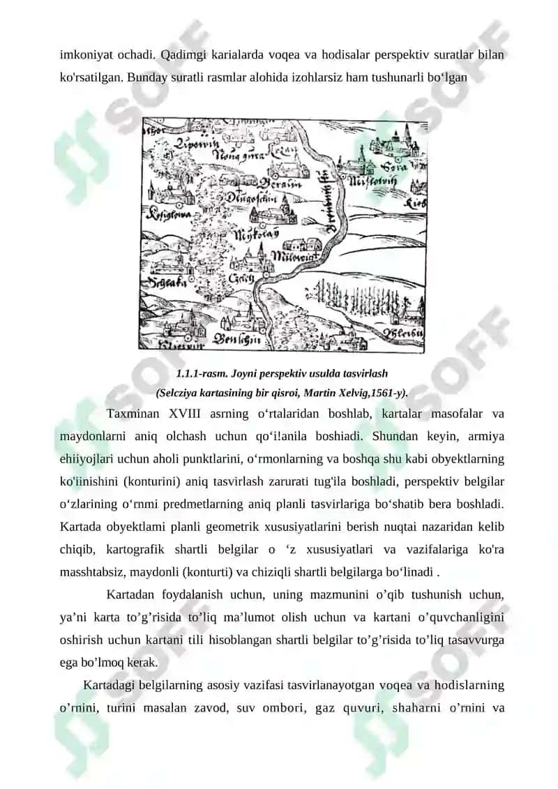 Geodeziya, kartografiya, geografiya KARTOGRAFIK TASVIRLASH USULLARI VA ULARNING QO‘LLANILISHI 5