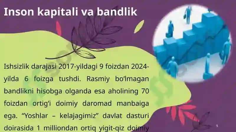 O‘ZBEKISTONNING IQTISODIY SOHADAGI YUTUQLARI 5